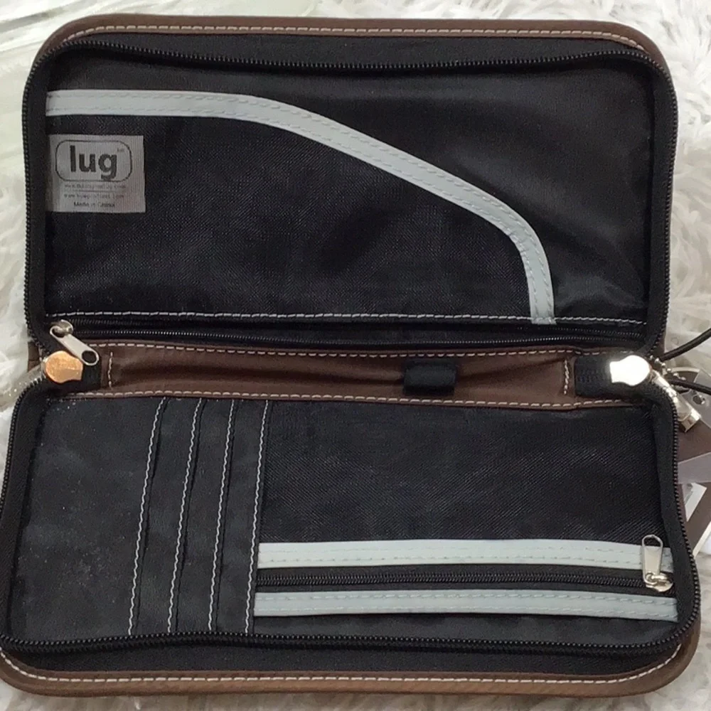 Lug Quilted Brown Tango travel passport wallet wristlet NWT